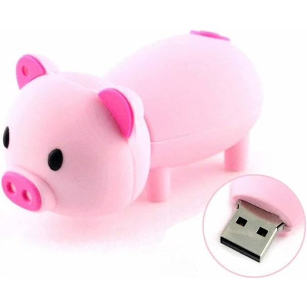 Nyhet Pink Piggy Shape Design 128GB USB 2.0 Memory Stick