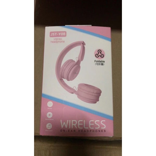 Bluetooth hörlurar, hörlurar stöder FM-radio//trådlösa/vikbara öronkåpor för telefon/iPad/Kindle/laptop/spel med mikrofon,