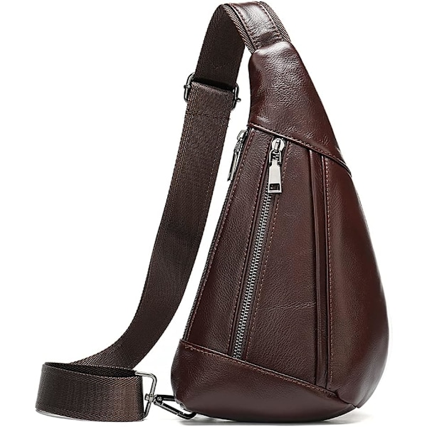 Axelremsväska i läder Crossbody Herr Dam Resor Utomhussporter, Ryggsäck