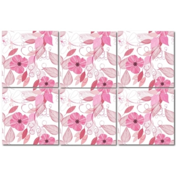 Rosa Blommor & Löv Kakeldekor 12-pack