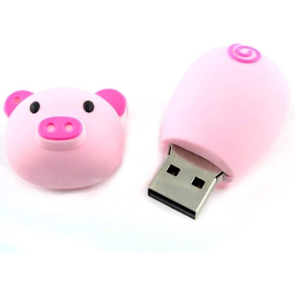 Nyhet Pink Piggy Shape Design 128GB USB 2.0 Memory Stick