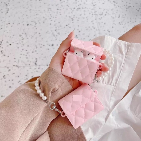 Case för tredje generationens 2022 Air_sPods rosa väska med pärlor Rosa en one size