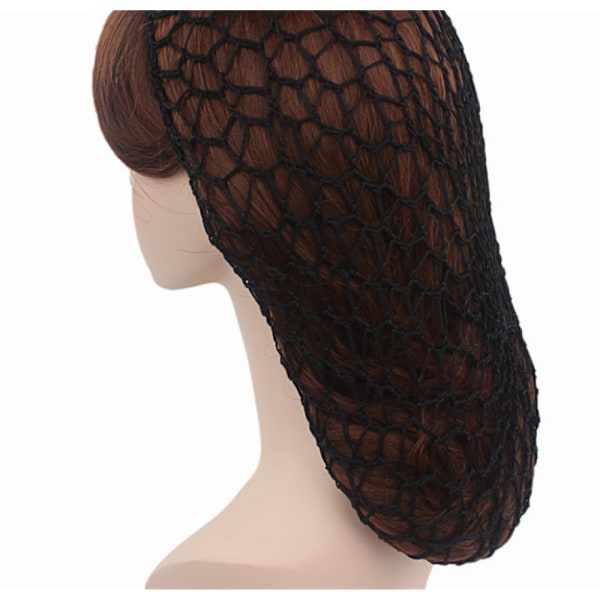 Set med 3 Mesh Hårnät Mjuk Rayon Stickad Scarf Hatt Flätad Långt Hår Net Scarf, Svart, Blå, Grå