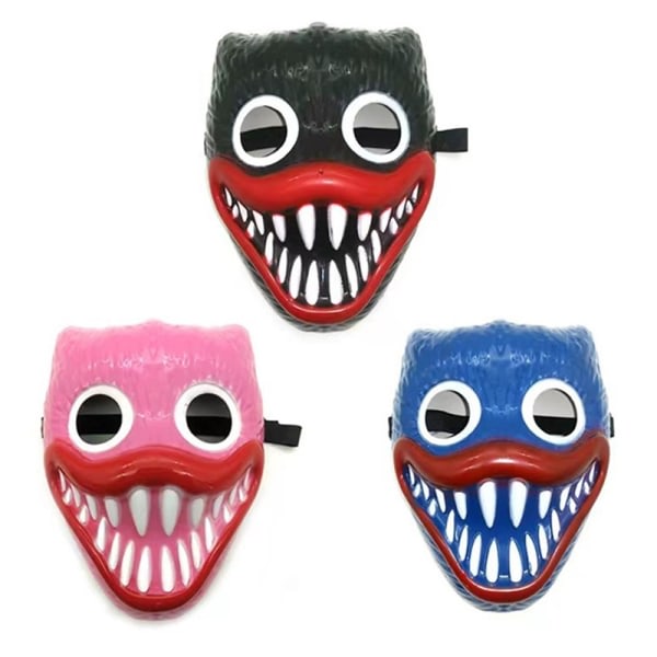 Halloween Cosplay Masker Poppy Playtime Film Huggy Wuggy Mask F Blå en one size