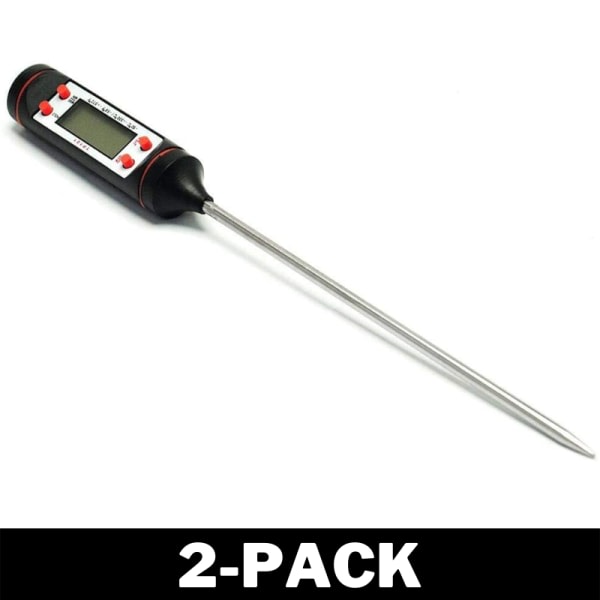 Digital stektermometer / baktermometer LCD-skärm Svart 2-pack