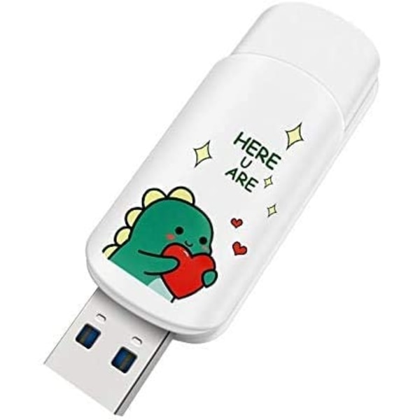 128 GB High Speed Thumb Drive Push and Pull med dinosaurie