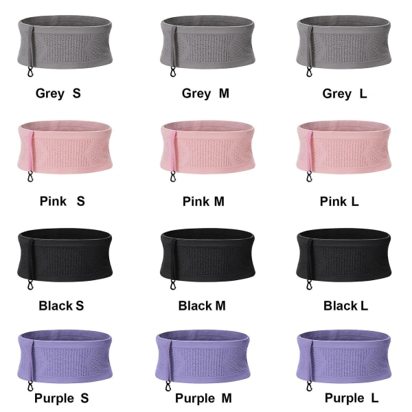 Löparbälte, Running Fanny Pack, midjeväska, fuktavledande förvaringsbältesväska Black S