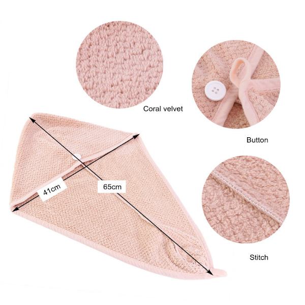 Mikrofiberhårhandduk, cap, cap (rosa)