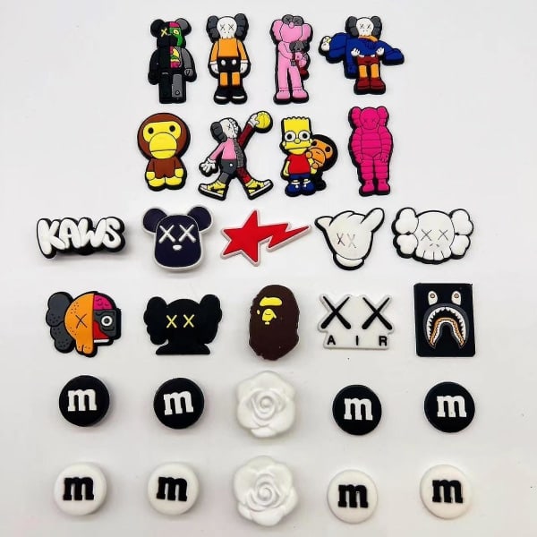 18 st Crock Shoe Charms Söta tecknade Coola skoberlocker för barn,