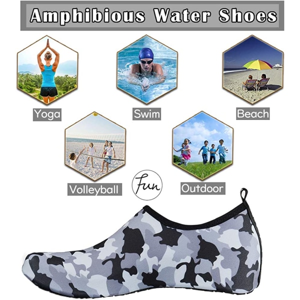 Vattenskor för damer för män för barn (kamouflaggrå42-43EU） camouflage grey 42-43EU