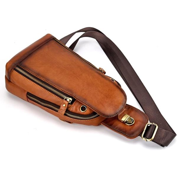 Axelremsväska i läder Crossbody-väska Herr Dam Resor Utomhussporter, Ryggsäckar