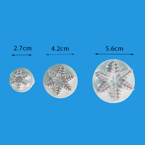 6st Snöflinga Cookie Cutters Dekorera Fondant Präglingsverktyg Snöflinga Plunger Cake Cutter