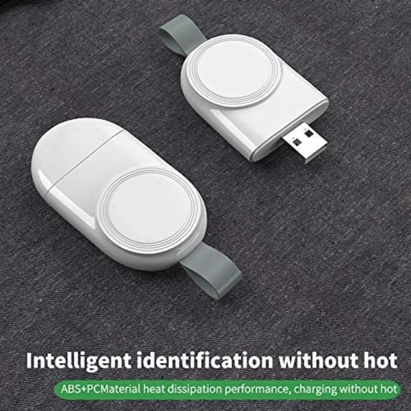 Laddare för Apple Watch, USB trådlös magnetisk laddning, vit