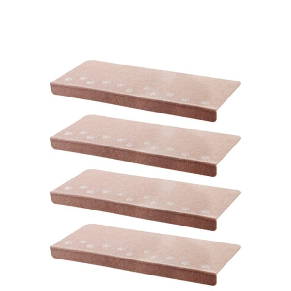 4 trappstegsmattor halkfria mattor Lysande trappdyna Hundfotspår Soft Beige
