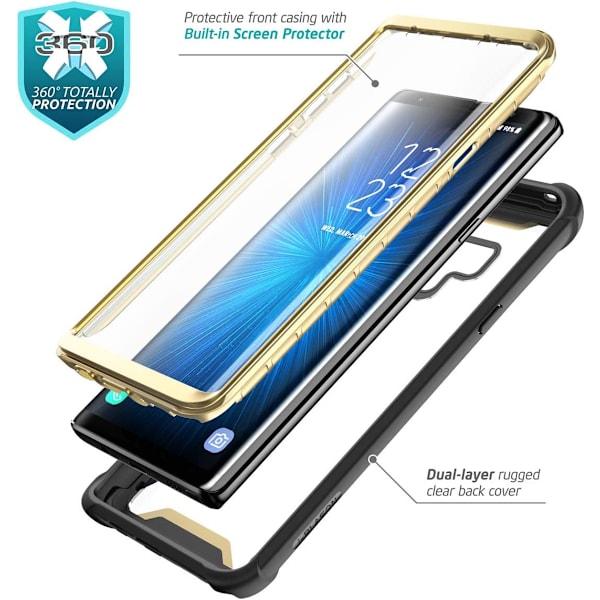 Galaxy Note 9 Case Bumper Case Skärmskydd Svart/Guld