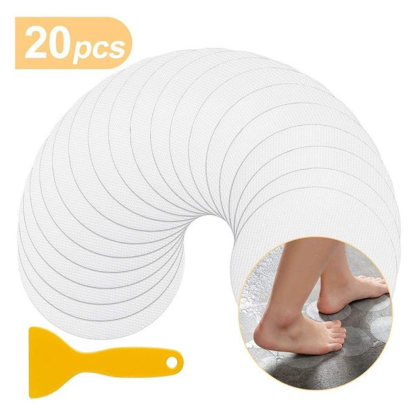 Halkskyddsmatta 20 st Duschmattor Rund 10cm