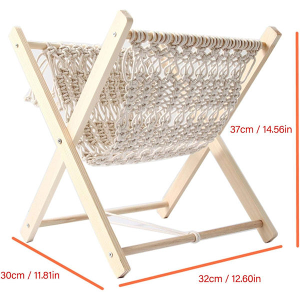 Bohemian tidningsställ Macrame tidningsställ, handvävt ställ för att placera böcker, tidningar, anteckningsböcker