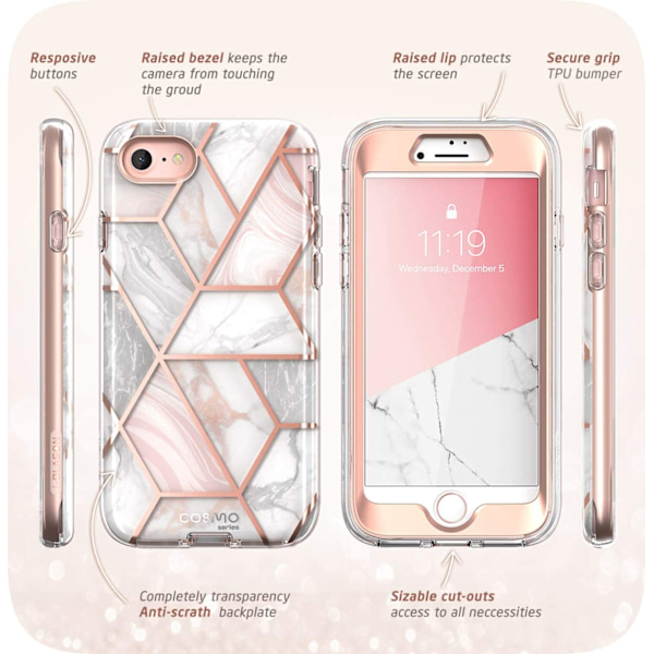 iPhone SE/iPhone 7/iPhone 8 Snygg skyddande bumper marmor