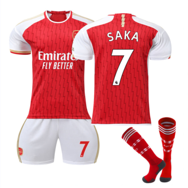 23-24 Arsenal Home Kids Football Shirt Kit - tröja nr 7 Saka #26