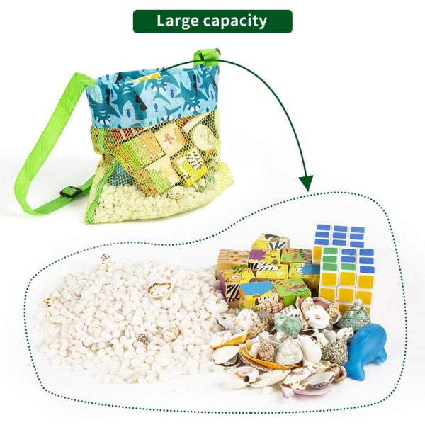 Beach Toy Shell Bag Barn Beach Bag 5-delad Set Färgglad Mesh Beach Bag