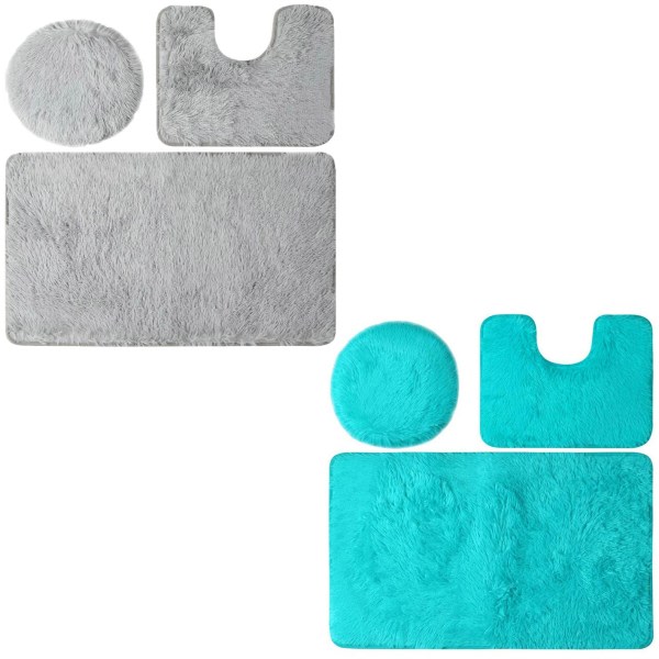 6ST Badrumsmatta Set Badmattor Sockelmatta