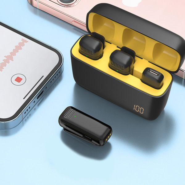 Trådlös Lavalier-mikrofon för iPhone iPad med laddande Lightning