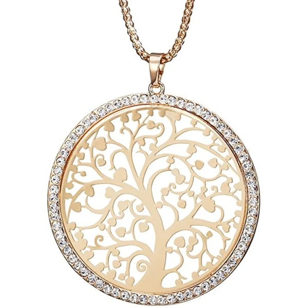 Flickor Celtic Tree of Life hängehalsband, Cubic Zirconia Crystal Mousserande Strasshalsband