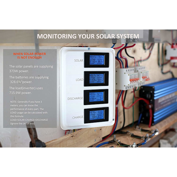 DC6,5-100V 100A Spänning Strömstyrka Power Monitor LCD digital display med blå bakgrundsbelysning