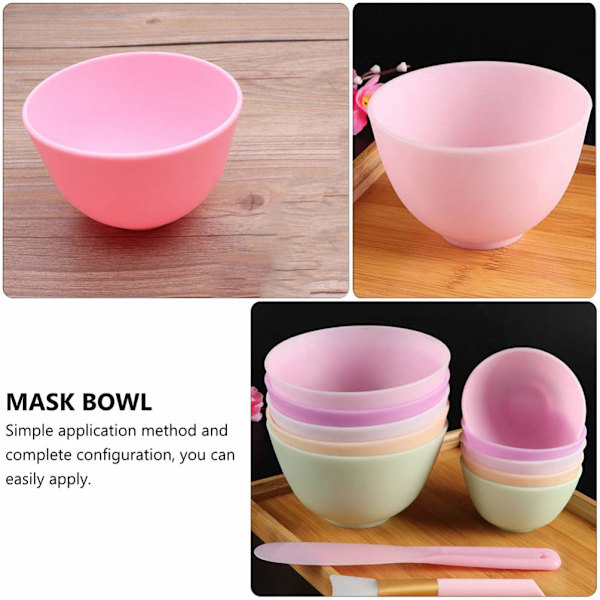 3 ST DIY Face Mixing Bowl Facial Mud Bowl Silikon (Rosa)