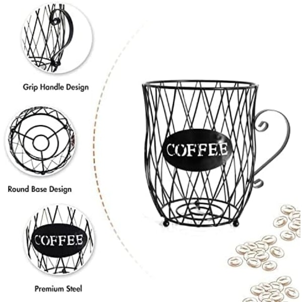 Kaffekorg, kaffehållare, kaffekapslar, kaffebönhållare, förvaringskorg för kaffekapslar