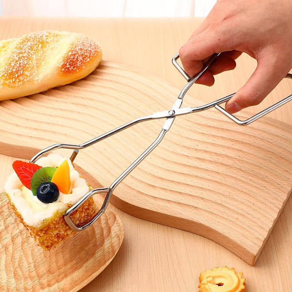 3-pack mattång i rostfritt stål Sax Matlagningstång BBQ-tång Kök Utomhuscamping-Silver