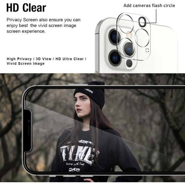 iPhone 12 Pro kameraskyddsfilm 9H härdat glas