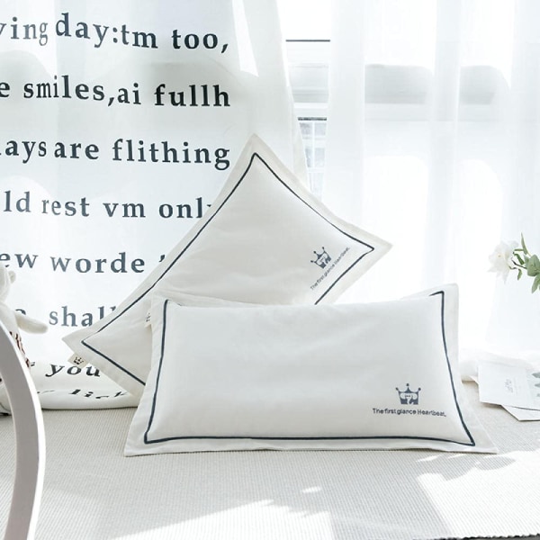 2x 67*47cm Tencel kuddfodral (vit)