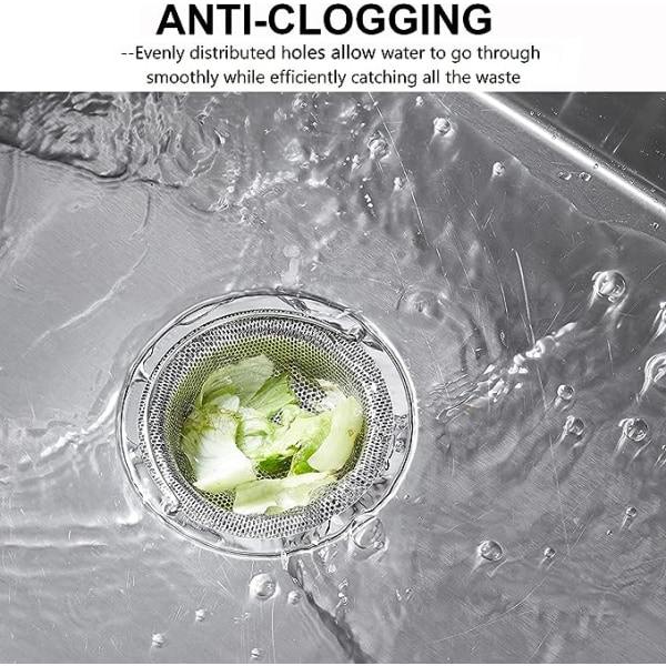 2-pack avloppssil i rostfritt stål Anti-täppa diskbänkssil Diskbänkssil 11 x 7,5 x 2 cm