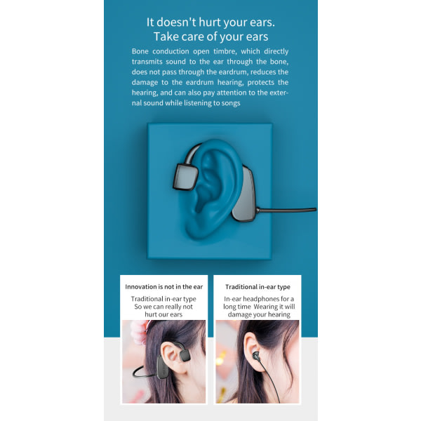 G2 Benledning Bluetooth headset Hängande öra Sport Stereo TWS-kort Bluetooth headset (svart)