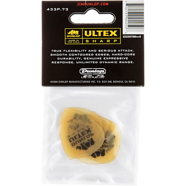 Rhino Horn Guitar Pick Standard Sharp, ,73 mm, 6/Pack
