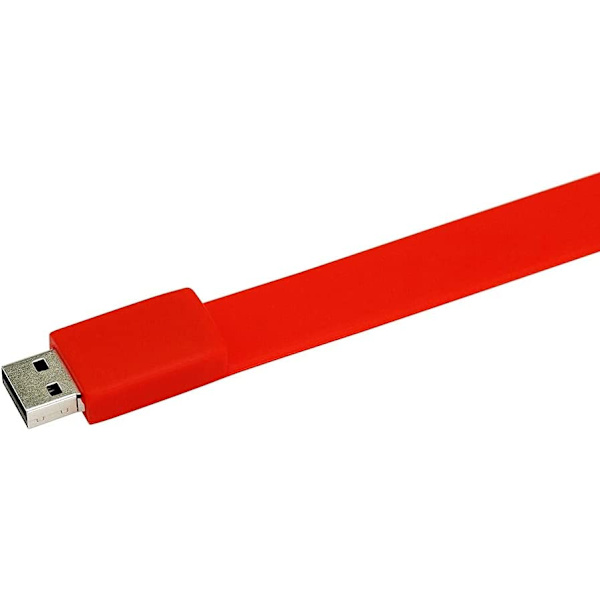 Bärbar vattentät armbandsdesign USB blixt, röd 128GB