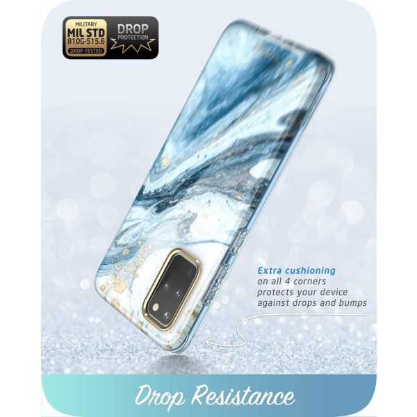 Samsung Galaxy S20+ Plus Glitter Protective Bumper Case Blå
