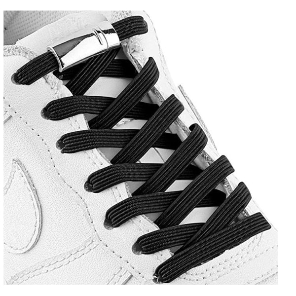 Elastic No Tie platta skosnören för sneakers, Stretch Tieless Skosnören för barn och vuxna, Magnetiska skosnören