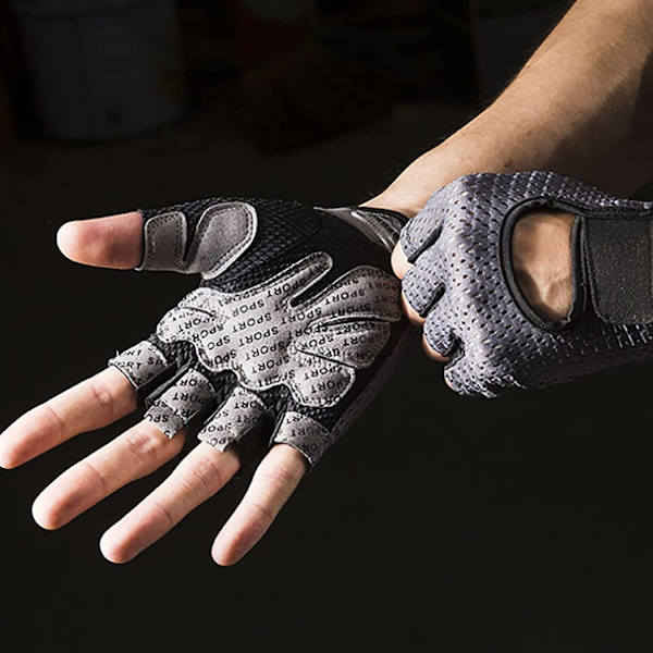 Halvfingerhandskar (svart-L)