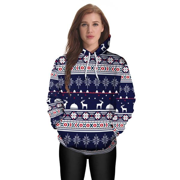 Snowflake Hoodies Blue XL