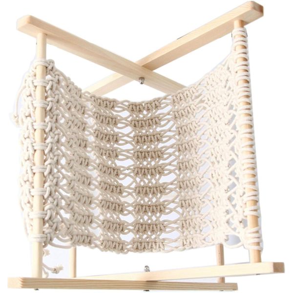 Bohemian tidningsställ Macrame tidningsställ, handvävt ställ för att placera böcker, tidningar, anteckningsböcker
