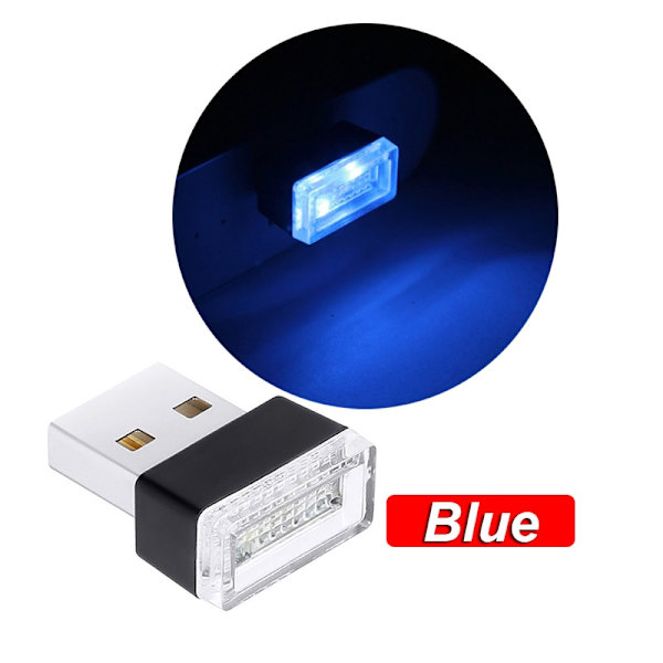 Mini USB LED-billjus， Neonljus för dekorationsatmosfär，Plug And Play，Billjus