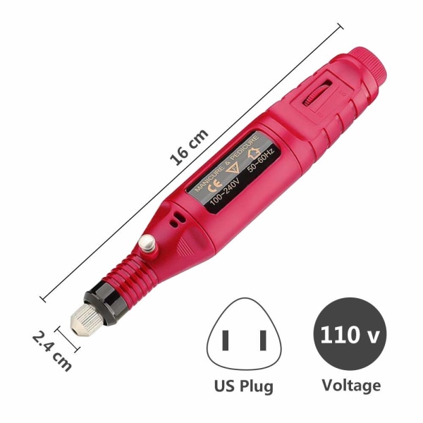 Elektrisk nagelborrfilsats roterande gravör set med 6 delar akrylgel