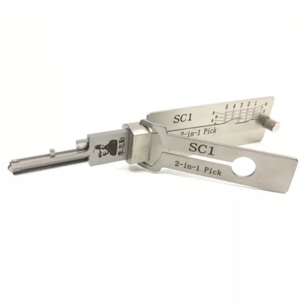 New Lishi Locksmith Tools 2-in-1 Measuring Tool Manual Tool Set Lockset 30 X 5 X 3 Cm SC1