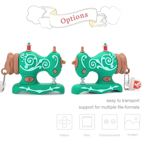 Broderi Symaskin Shape Memory Stick, Grön 16GB
