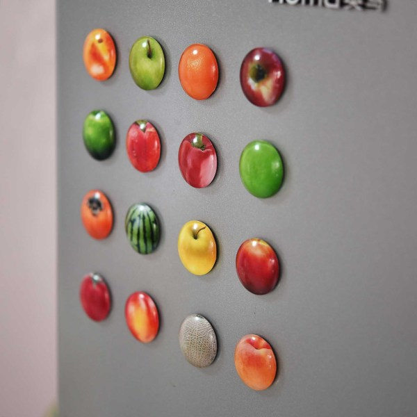 Kylskåpsmagneter - Frukt & Bär - Glas - 8-Pack Multicolor