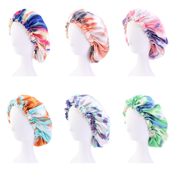 Tie-dye simulering silke cap ljusgrön barn 28cm