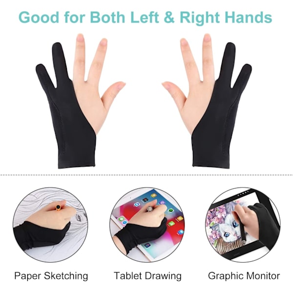2Pack-Palm Rejection-handskar med två fingrar för, iPad,L