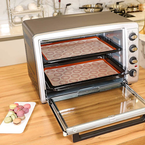 Macaron kaka bakmatta i silikon, non-stick matta stor 420×295mm lämplig för macarons/kakor